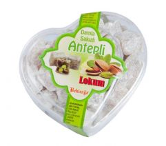 Damla Sakızlı Antepli Lokum 150 gr Kalp Kutu