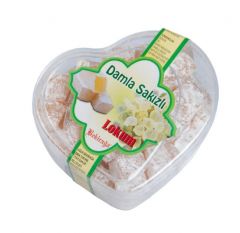 Damla Sakızlı Lokum 150 gr Kalp Kutu